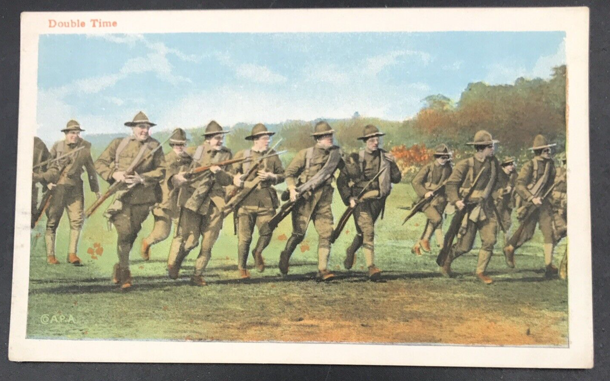 Vintage 1910s US Army Soldiers Doing Double Time WWI Postcard | eBay