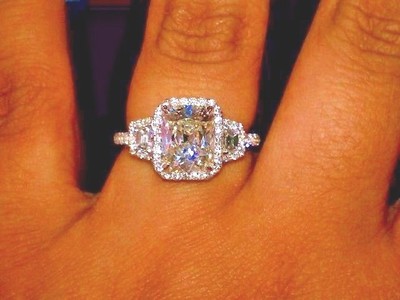 cushion cut diamond with trapezoids