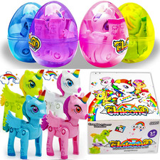 4 Pack Prefilled Easter Eggs with Toys 4 3/8" Plastic Easter Eggs Filled Toys