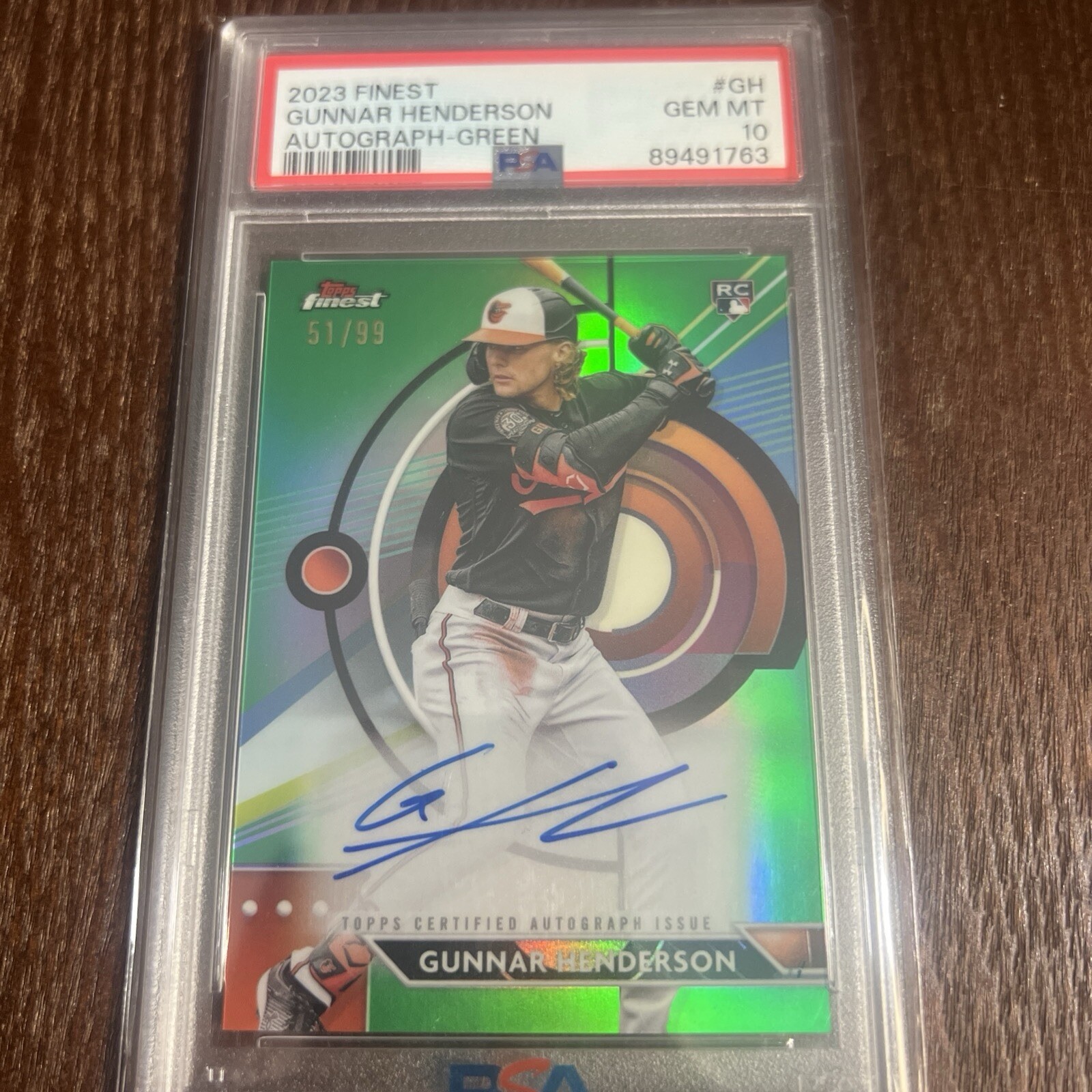 2023 Topps Finest - Finest Autographs Green Refractor Gunnar Henderson /99 ( RC)