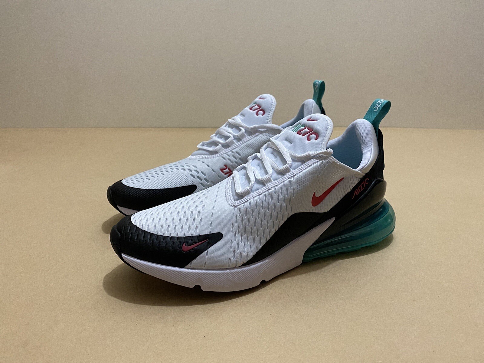 Nike Air Max 270 South Beach Men Shoes US 13 UK 12 New Sneakers Black Teal  White | eBay
