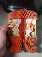 Valentines Day Antique 20s Honeycomb Decoration Beistle Pop Up Fold Out 3D