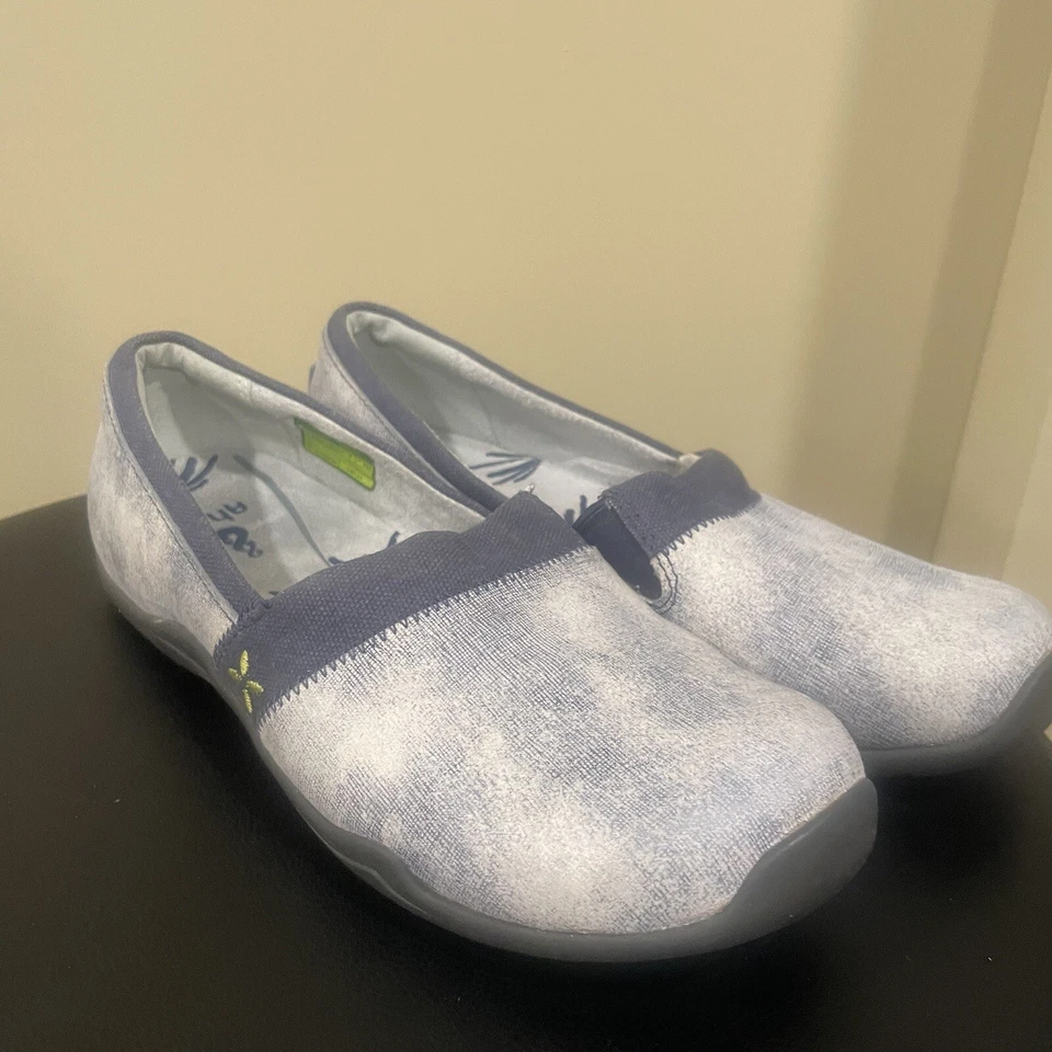 Ahnu Mujer Jackie Lona Cuero Slip On Slide Zapato Plano Talla 8.5 Usado en Excelente Condición Foto 3 de 4