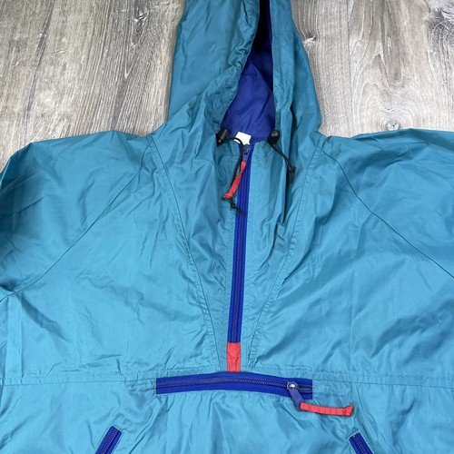 VTG White Sierra Teal Green Nylon Anorak Pullover Jacket Mens Size M Medium - Picture 8 of 22