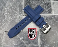 New 23mm LUMINOX Rubber Strap EVO Diver Watch Band XV 3050 3950 Navy Seal Blue
