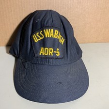 USS Wabash AOR-5 HAT - Navy Blue - Vtg Made In USA Snapback