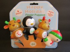 MAGIC YEARS 4 Finger PUPPETS Holiday Theme Reindeer Snowman Penguin