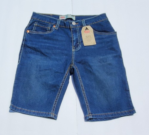 Levi 511 Slim Cut-off Stretch Shorts Boy's Size 12 Reg W 26 Jean Shorts New - Picture 2 of 3