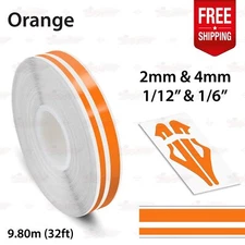 ORANGE 1/2" 12mm Twin Lines Roll PIN STRIPE Car Trim TAPE Decal Vinyl Sticker
