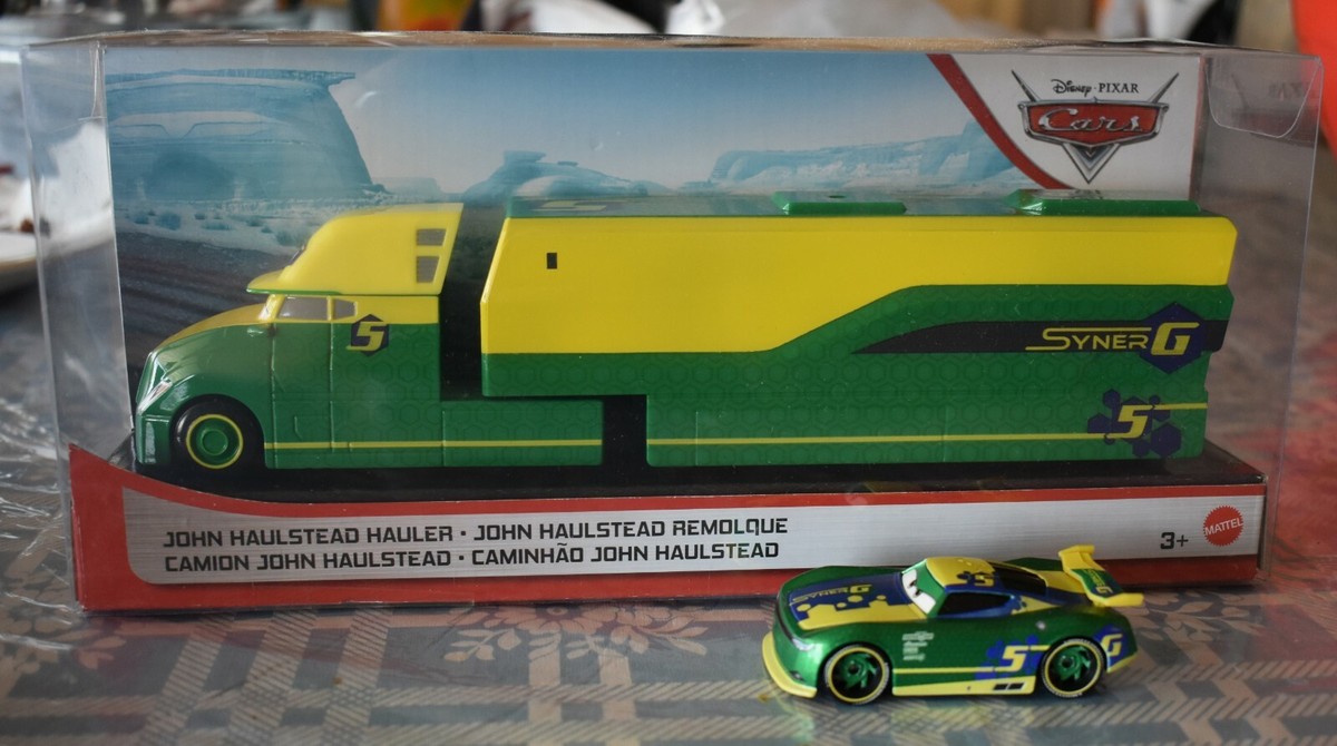 DISNEY PIXAR CARS JOHN HAULSTEAD HAULER & VEHICLE INCLUDED DIECAST