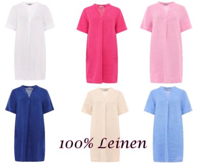 TWIN HEART?? Linen dress tunic dress 100% linen one size 40-46 New