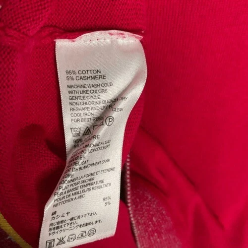 Suéter Tommy Bahama Para Hombres Rosa/Rojo Algodón/Cachemira Tejido Cuello Redondo Talla L Foto 3 de 4