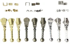 YKK Zipper Repair Kit #5 Foxtail (Diecast Ball) Slider Pull Suitable Metal Teeth