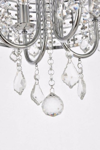 Round Crystal Shade Flush Mount 4 Light Dining Room Bedroom or Bathroom Lighting - Picture 6 of 9