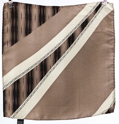 Pañuelo Cuadrado Bolsillo De Colección Seda Bronce Marrón Negro 10 x 10