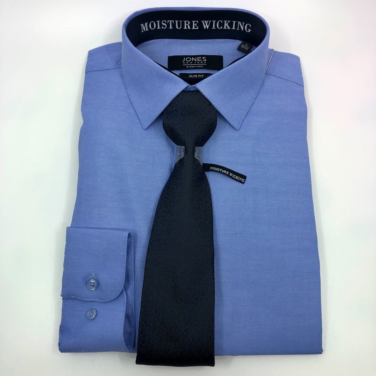 Jones New York Signature Mens Dress Shirt & TIE Slim Fit Wrinkle Free Jones New York Signature Mens Dress Shirt & TIE Slim Fit Wrinkle Free