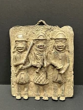AFRICAN ART BENIN BRONZE PLAQUE