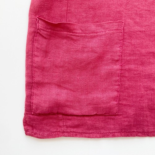 FRANCESCA BETTINI 100% Linen Blouse sz L Red Short Slvs Pockets Lagenlook NWT - Picture 8 of 11