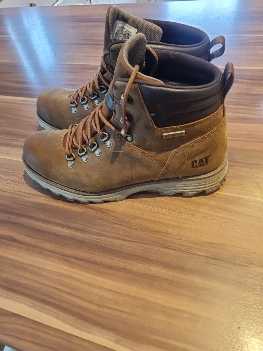 Caterpillar Sire WP Mens Brown Wide Fit Waterproof Cat Ankle Boots Size