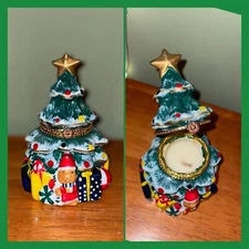 Bombay Christmas Tree Trinket Box Candle Holder Vintage Collectible Decor