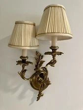 Solid Brass Fredrick Cooper Rare Set Of 2 Candelabra Vintage Wall Sconces