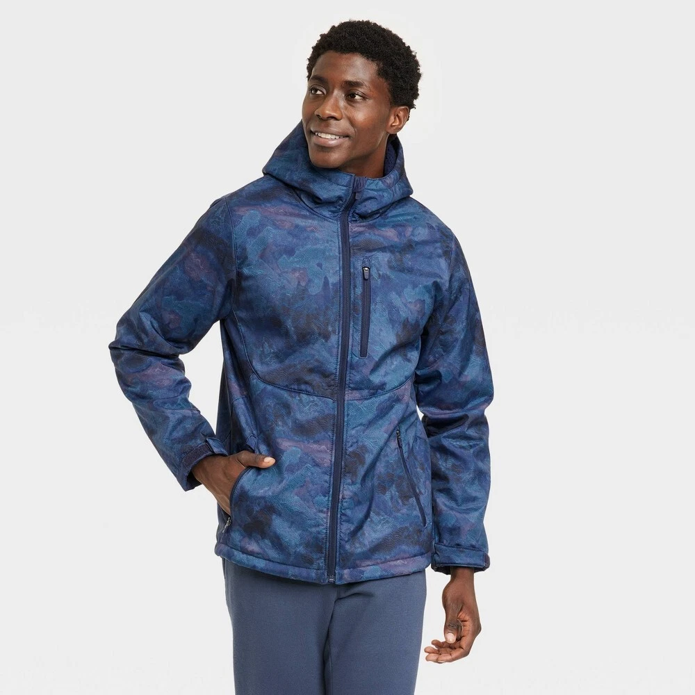 Men's Softshell Sherpa Jacket - All in Motion Navy Blue L