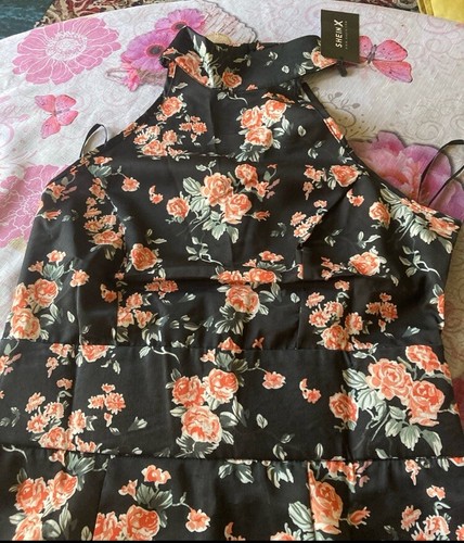 SHEIN Natella Klycheva beautiful Floral Print Halterneck Fitted Dress - Picture 6 of 12