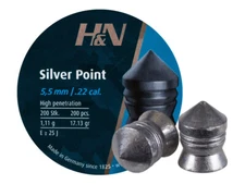 H&N Silver Point 200 Count POINTED 5.5mm .22 Caliber Pellets MADE IN GERMANY