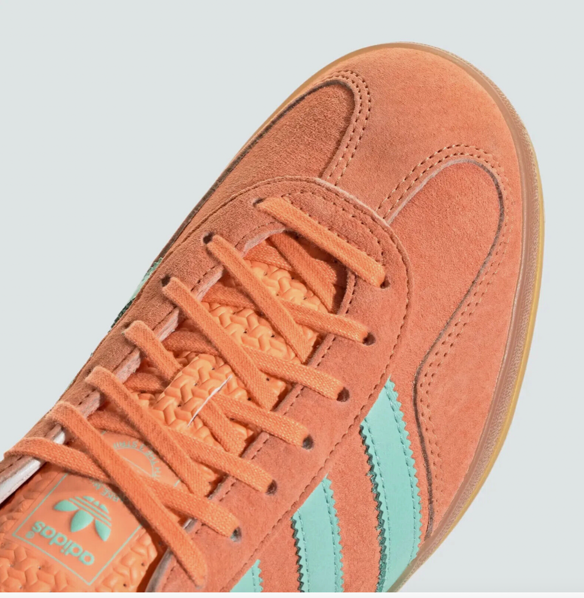 New Adidas Gazelle Indoor Shoes - Easy Orange/ Clear Mint (IH7499