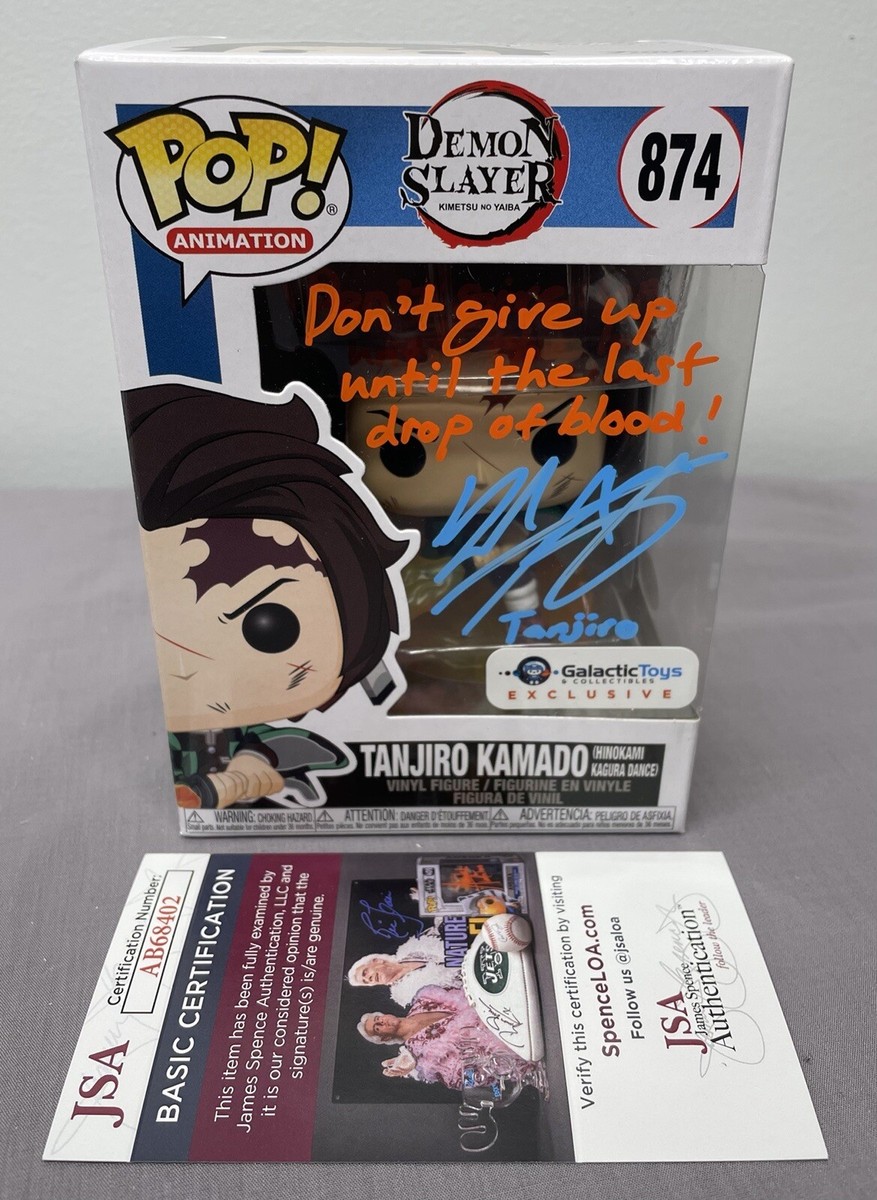 Zach Aguilar SIGNED Tanjiro Funko Pop w/ JSA COA ~ Demon Slayer