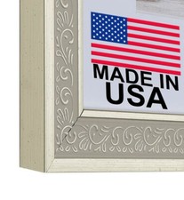 Custom Matted Picture Poster Frame  Mat 1-1/4" Silver Ornate 3447 16x20 24x36