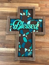 Blessed Painted Wood Cross