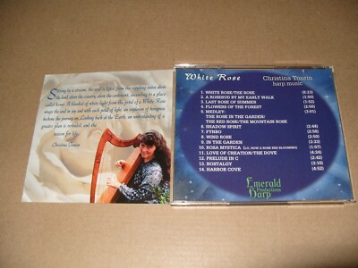 Christina Tourin White Rose Harp Music  14 Tracks cd + Inlays Ex+ Condition (C23