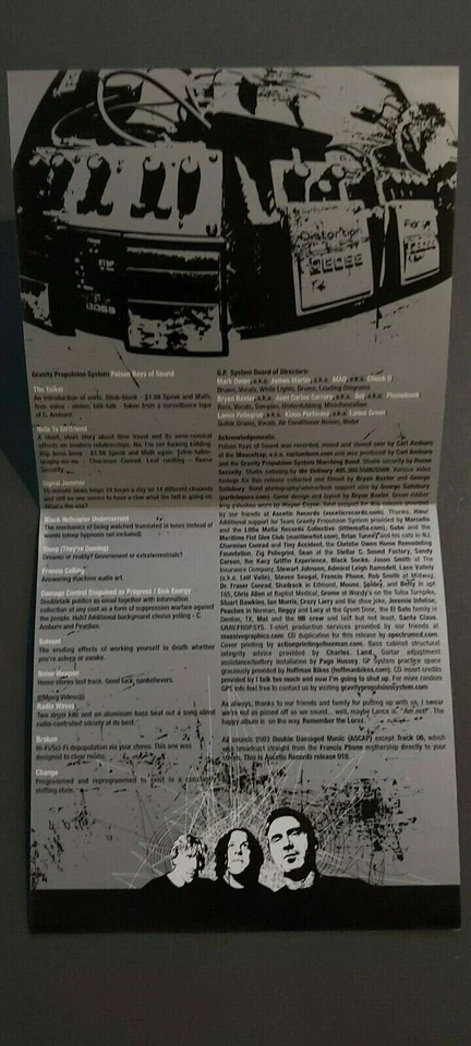 2005 CD GRAVITY PROPULSION SYSTEM POISON RAYS OF SOUND vg! ENH RADIO DEMO - Image 3 of 4