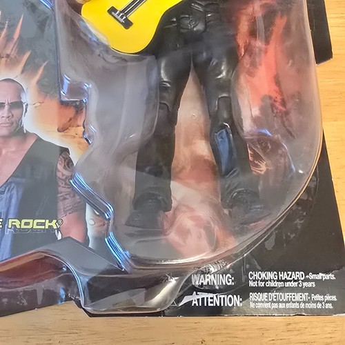 WWE Ruthless Aggression Series 4 The Rock Action Figure Guitar 2003 Sealed NOS - Picture 8 of 22
