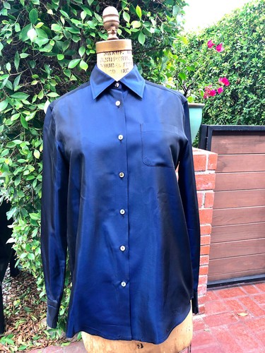 Vintage Romeo Gigli Royal Blue Blouse, sz 42 (Ital