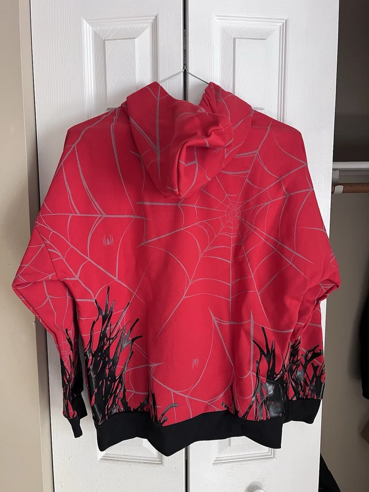 Adidas Spider-Man 2 толстовка с капюшоном РЕДКАЯ новый с Ярлыками будущее значки бессонницы Marvel размер L молодежи - Изображение 4 из 4