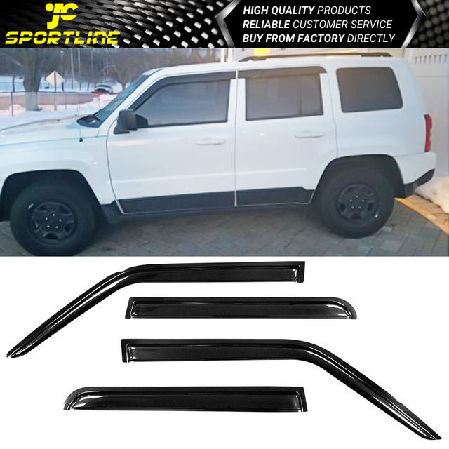 Fits 0718 Jeep Patriot Slim Style Acrylic Window Visors Rain Sun Guard