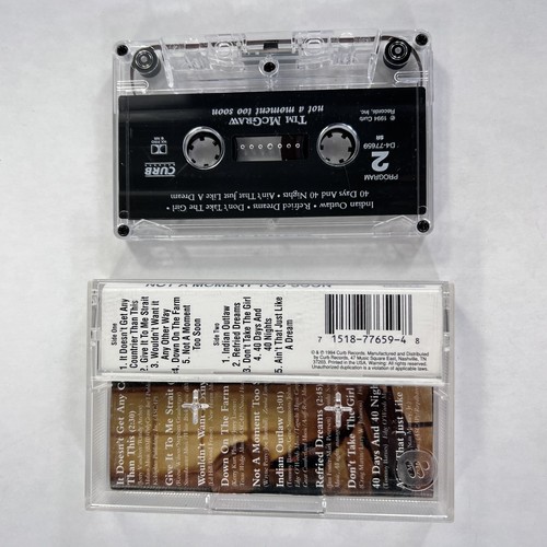 Tim McGraw Not A Moment Too Soon Music Cassette Tape 90s Country *FREE SHIPPING* - Picture 3 of 4