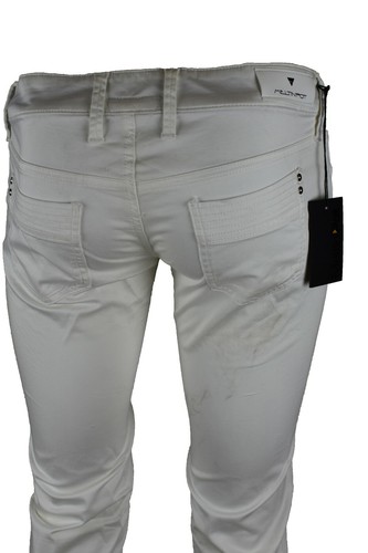 meltin pot pantaloni jeans da donna elasticizzati a vita bassa estivi bianchi 42 - Foto 7 di 8