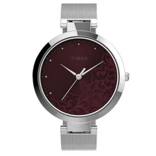 Timex TW2V20600 NEW Women's Watch Stainless Steel Band Red Dial Analog