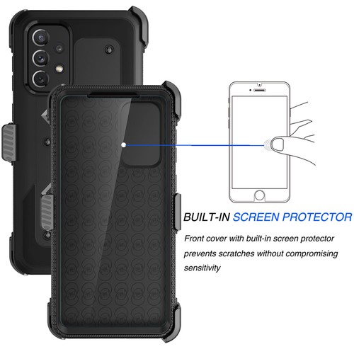 Funda protectora con clip para teléfono Samsung Galaxy A73 5G con clip para cinturón con protector de pantalla - Imagen 18 de 35