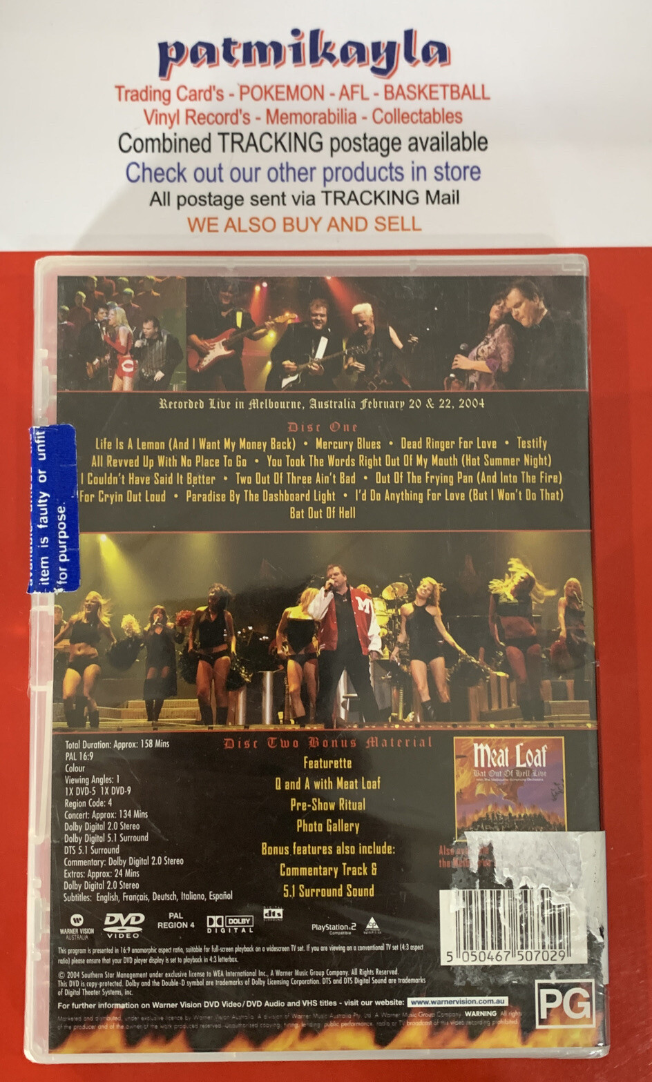 Meatloaf Live With The Melbourne Symphony Orchestra (DVD, 2004) for