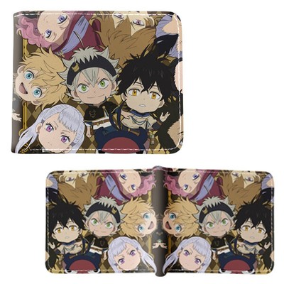 New Chibi Black Bull BLACK CLOVER BiFold Wallet Burakku Kuroba Credit Card