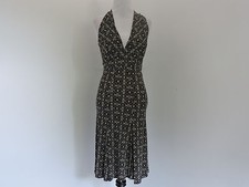 KAREN KANE BLACK MULTI SLEEVELESS DEEP V-NECK FIT FLARE KNEE LENGTH DRESS SZ XS