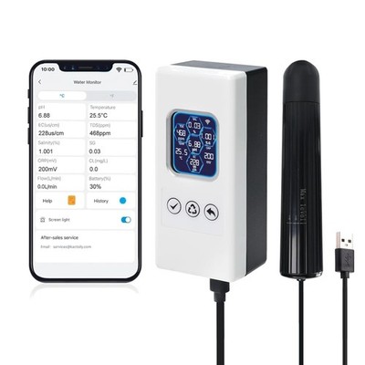 Smart Water Quality Tester Wireless WiFi Multi-Parameter für Aquarium Salzwasser