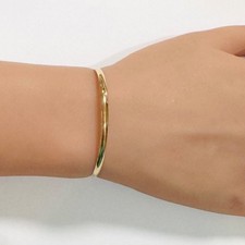 Small Child Solid 10k Yellow Gold High Quality Bangle Bracelet 2.75mm 5.7” 2.3g