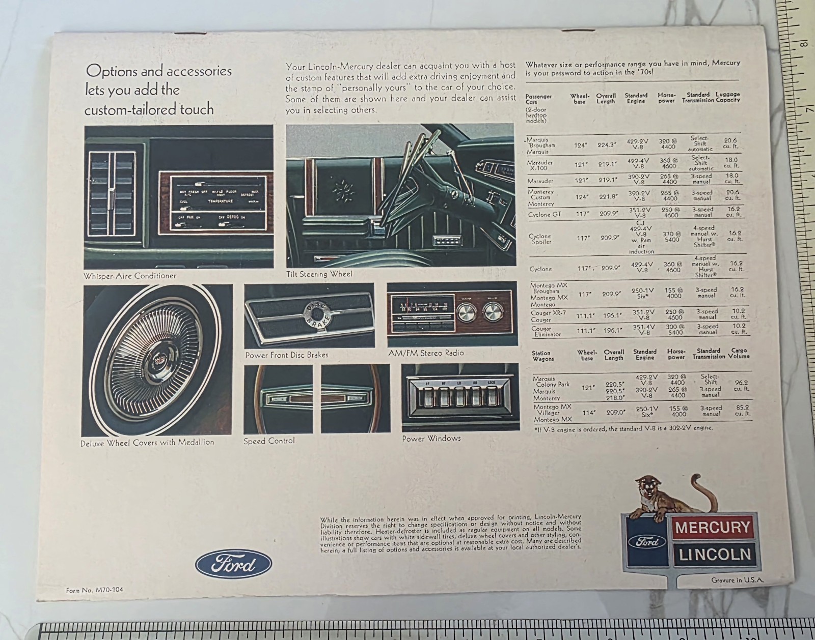 1970 Mercury BIG Sales Brochure Catalog Marquis Cyclone Cougar Montego Monterey thumbnail 13