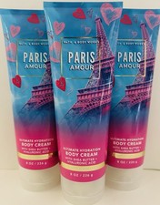 3 New Bath  Body Works PARIS AMOUR 8 Oz Shea  Cocoa Butter Body Cream Lot Set