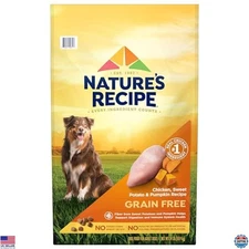 Nature’s Recipe Grain-Free Dry Dog Food, Chicken & Sweet Potato, 24 lb. Bag